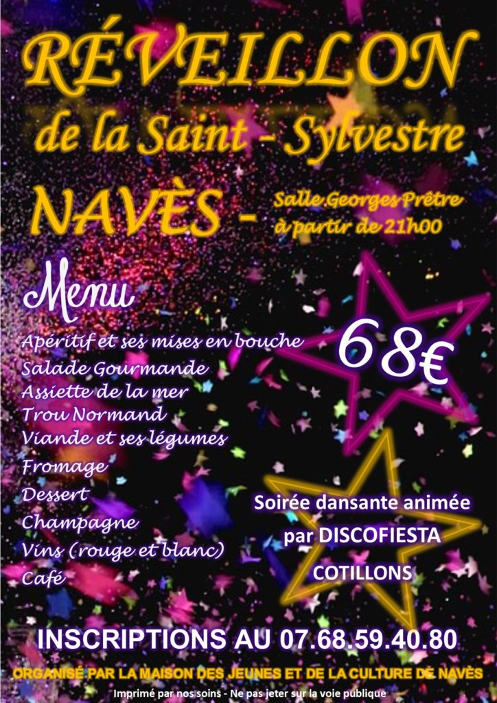31 décembre 2018 : Réveillon de la Saint-Sylvestre
