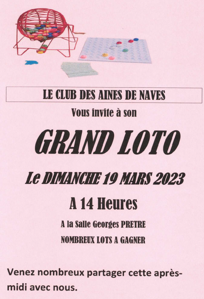 Loto du Club des Ainés